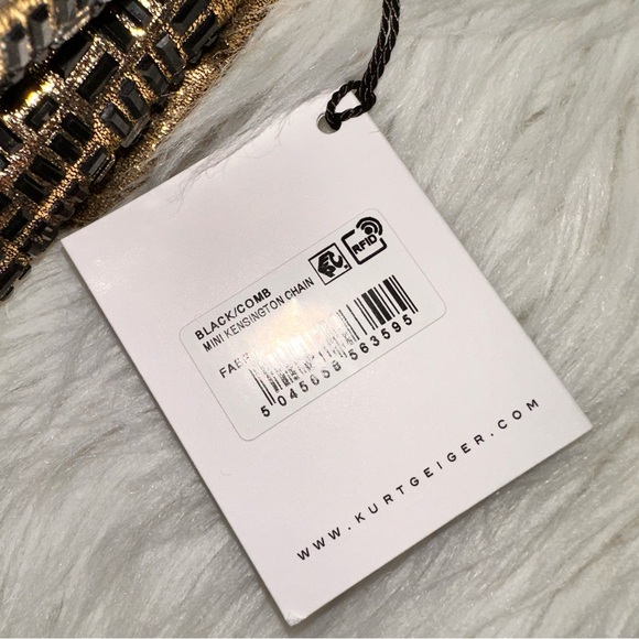 Kurt Geiger • Kensington Gold and Black Rhinestone Cuban Link Purse - Picture 13 of 16